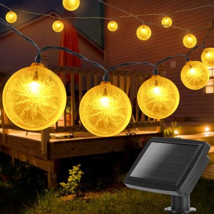 Aigostar - LED päikesevalguse ahel 10xLED/3,8m IP44 600 mAh soe valge