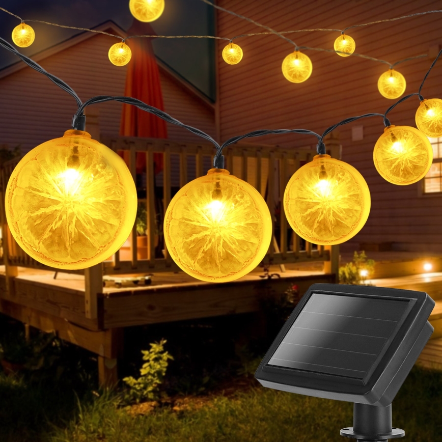 Aigostar - LED päikesevalguse ahel 10xLED/3,8m IP44 600 mAh soe valge