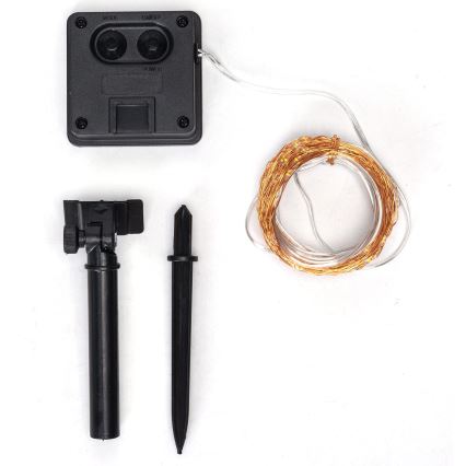 Aigostar - LED päikesevalguskett 100xLED/8 režiimi 12m IP65 800 mAh külmvalge