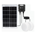 Aigostar - LED päikesevalgusti 2xLED/35W/12V 6000 mAh 6500K IP65 läbimõõt 16,8 cm + kaugjuhtimispult