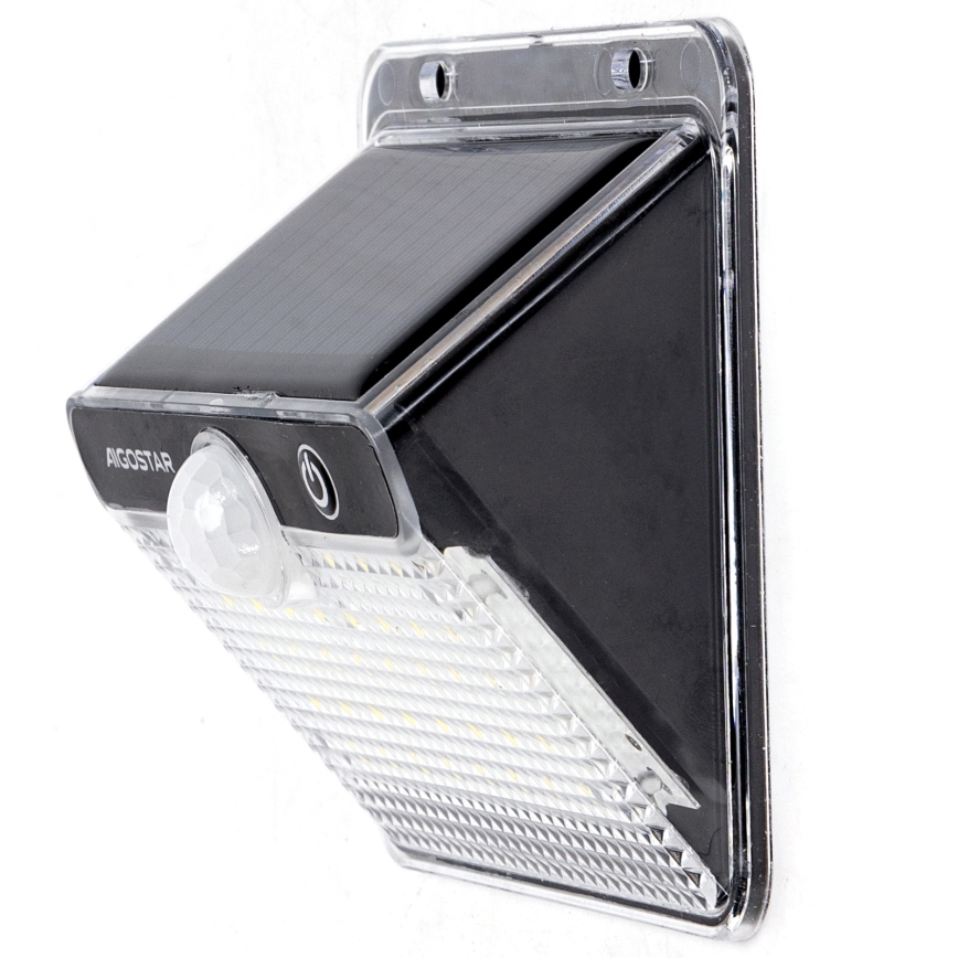 Aigostar - LED päikesevalgusti anduriga, 3,7 V, 6500 K, 1200 mAh, IP65, must