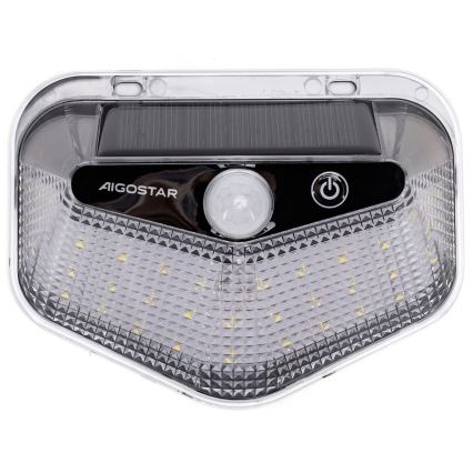 Aigostar - LED päikesevalgusti anduriga LED/3,7V 6500K 500 mAh IP65 must
