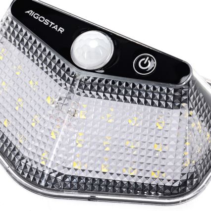 Aigostar - LED päikesevalgusti anduriga LED/3,7V 6500K 500 mAh IP65 must