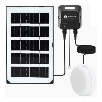 Aigostar - LED päikesevalgusti LED/35W/12V 3000 mAh 6500K IP65 läbimõõt 16,8 cm + kaugjuhtimispult