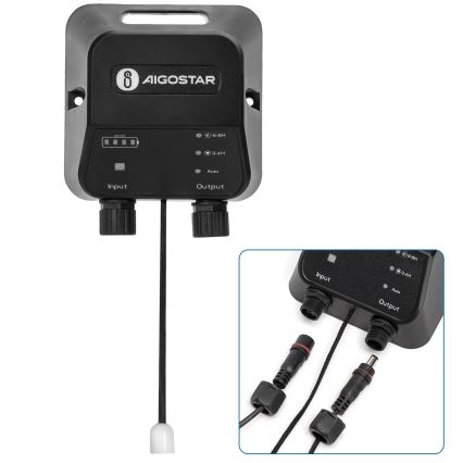 Aigostar - LED päikesevalgusti LED/70W/12V 6000 mAh 6500K IP65 läbimõõt 20,5 cm + kaugjuhtimispult