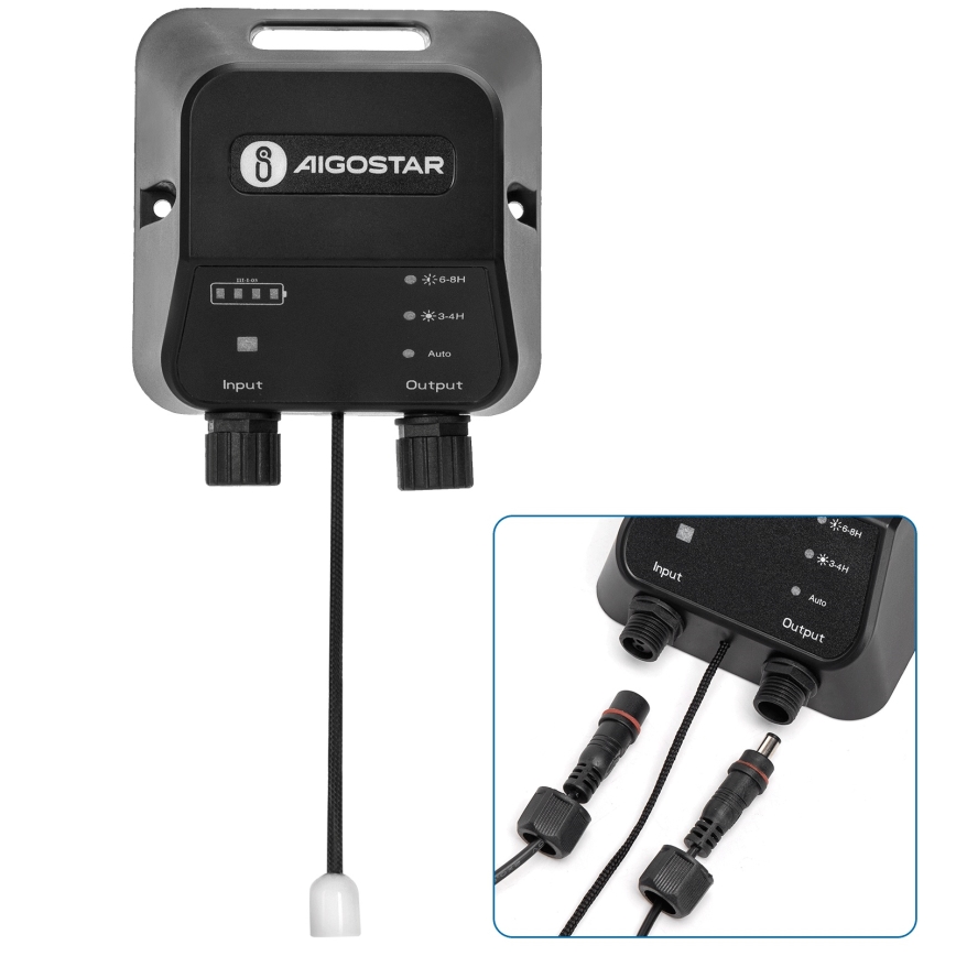 Aigostar - LED päikesevalgusti LED/70W/12V 6000 mAh 6500K IP65 läbimõõt 20,5 cm + kaugjuhtimispult