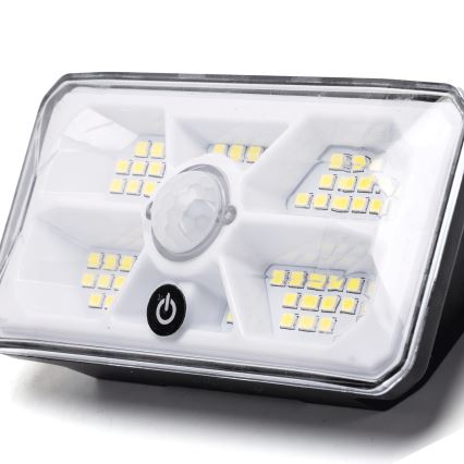 Aigostar - LED päikesevalgusti liikumisanduriga 3,7V 6500K 500 mAh IP65 must