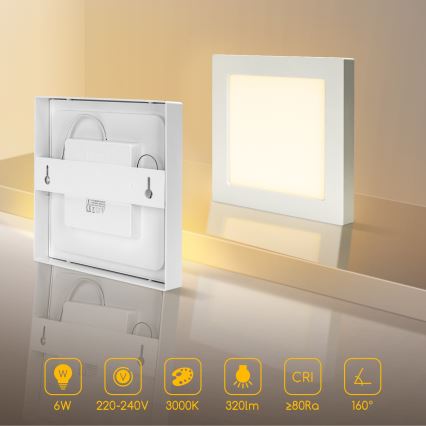 Aigostar - LED pealepaigaldatav laevalgusti LED/6W/230V 3000K 12,2x12,2 cm valge