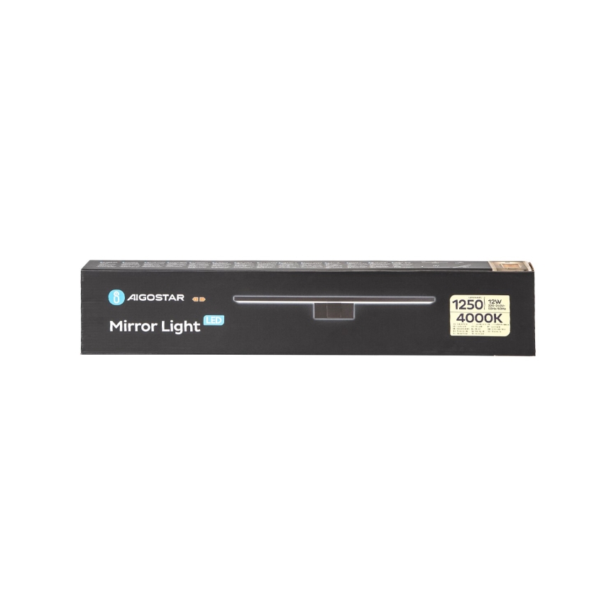 Aigostar - LED Peeglivalgustus vannituppa LED/12W/230V 4000K 60 cm IP44 must
