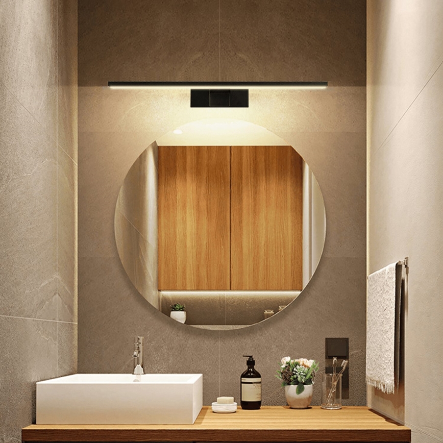Aigostar - LED Peeglivalgustus vannituppa LED/8W/230V 4000K 40 cm IP44 must
