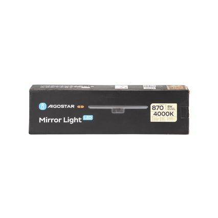 Aigostar - LED Peeglivalgustus vannituppa LED/8W/230V 4000K 40 cm IP44 must