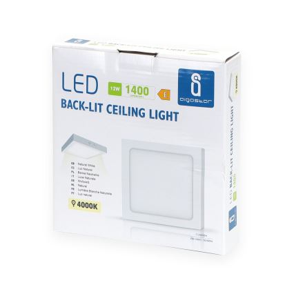 Aigostar - LED Pinnale kinnitatav laevalgusti LED/12W/230V 17,3x17,3 cm 4000K valge