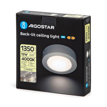 Aigostar - LED Pinnale kinnitatav laevalgusti LED/12W/230V d. 17,4 cm 4000K valge