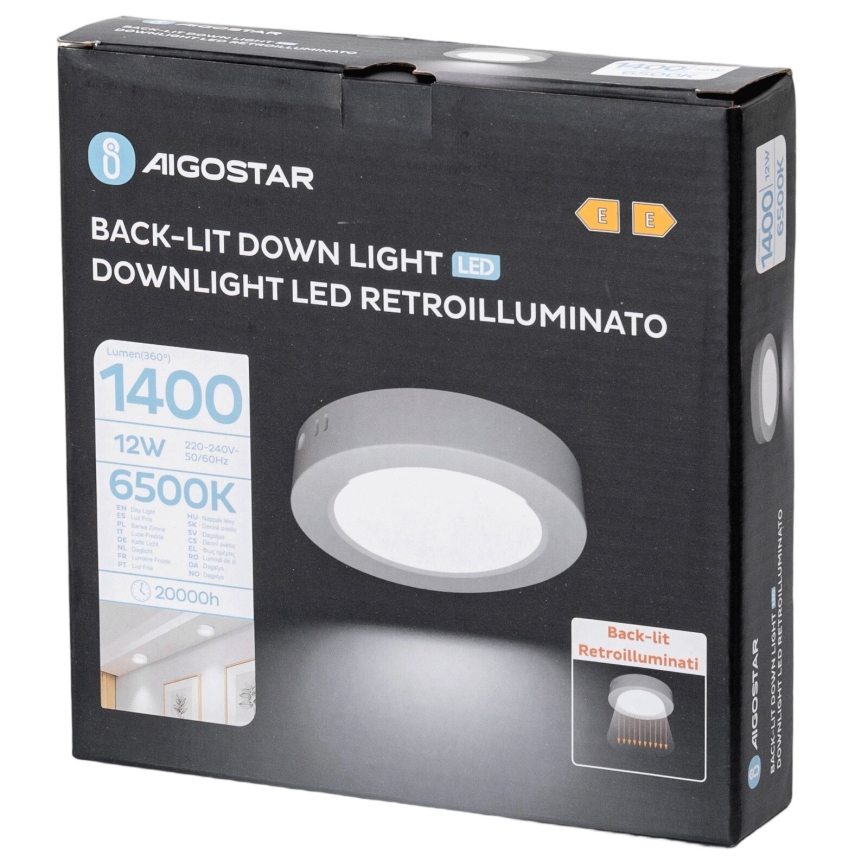 Aigostar - LED Pinnale kinnitatav laevalgusti LED/12W/230V d. 17,4 cm 6500K valge