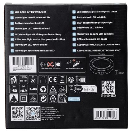 Aigostar - LED Pinnale kinnitatav laevalgusti LED/12W/230V d. 17,4 cm 6500K valge