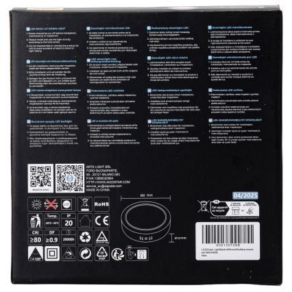 Aigostar - LED Pinnale kinnitatav laevalgusti LED/18W/230V d. 22,6 cm 4000K valge