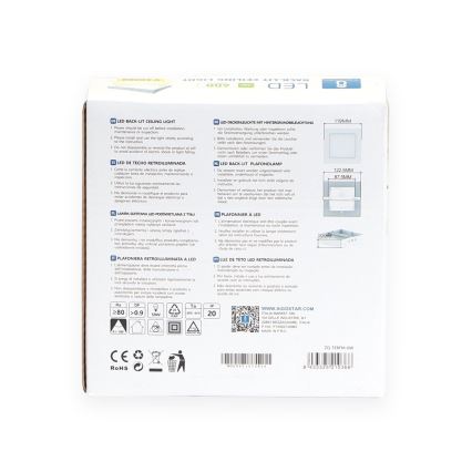Aigostar - LED Pinnale kinnitatav laevalgusti LED/6W/230V 12,2x12,2 cm 3000K valge
