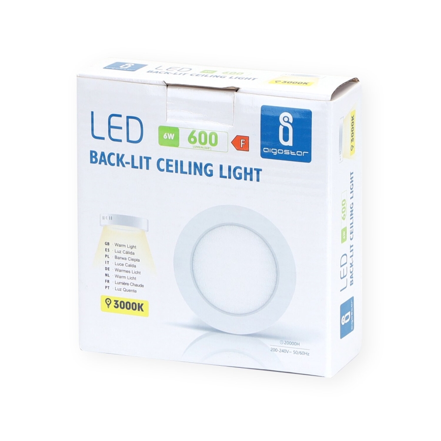 Aigostar - LED Pinnale kinnitatav laevalgusti LED/6W/230V d. 12,3 cm 3000K valge