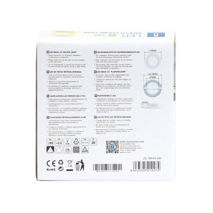 Aigostar - LED Pinnale kinnitatav laevalgusti LED/6W/230V d. 12,3 cm 3000K valge