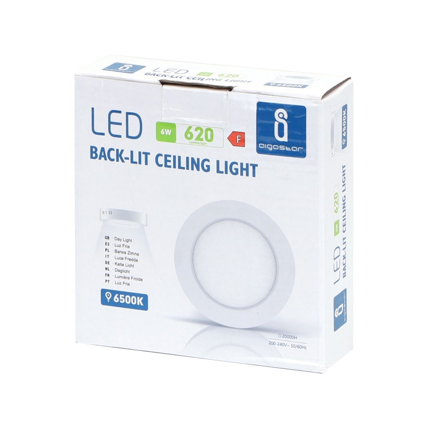 Aigostar - LED Pinnale kinnitatav laevalgusti LED/6W/230V d. 12,3 cm 3000K valge