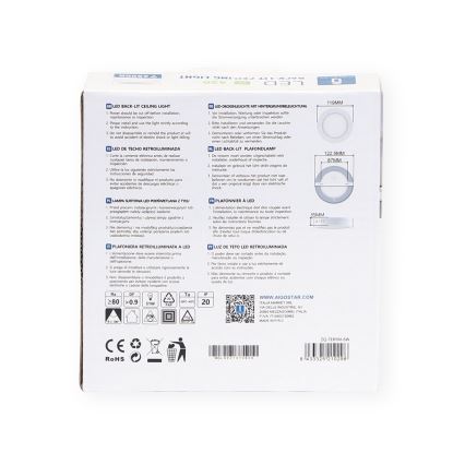 Aigostar - LED Pinnale kinnitatav laevalgusti LED/6W/230V d. 12,3 cm 3000K valge