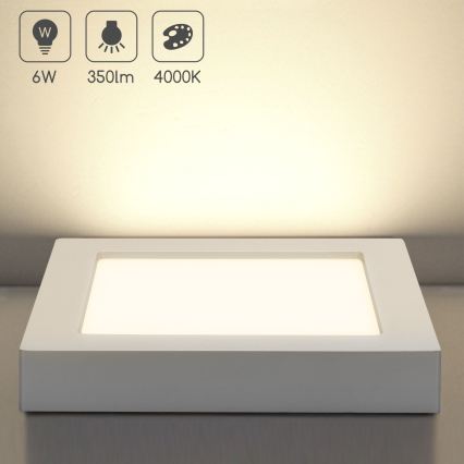 Aigostar - LED pinnapealne laelamp LED/6W/230V 4000K 12,2x12,2 cm valge