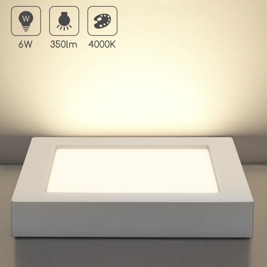 Aigostar - LED pinnapealne laelamp LED/6W/230V 4000K 12,2x12,2 cm valge