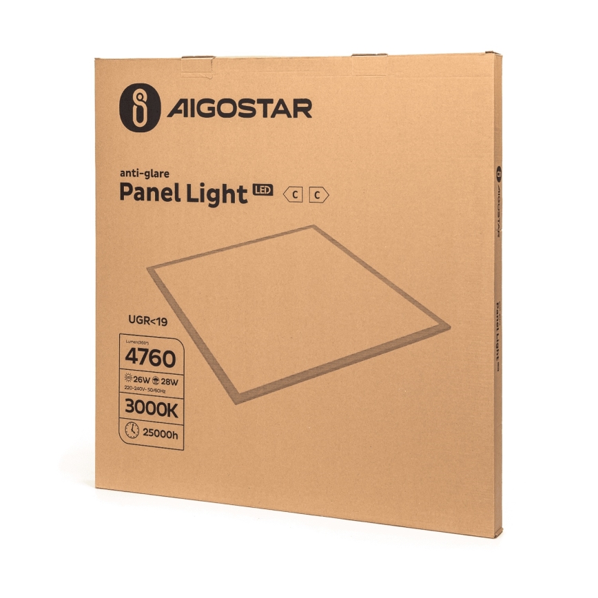 Aigostar - LED pinnapealne paneel LED/28W/230V High Efficiency UGR19 3000K 59,5x59,5 cm