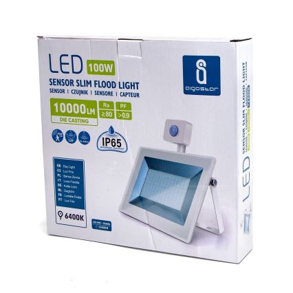 Aigostar - LED Prožektor anduriga LED/100W/230V 6400K IP65 valge