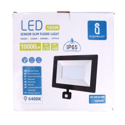 Aigostar - LED Prožektor anduriga LED/100W/230V IP65 must