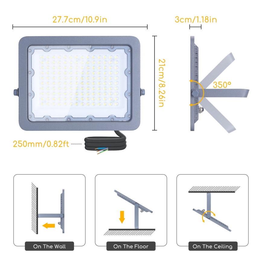 Aigostar - LED Prožektor LED/100W/230V hall 4000K IP65