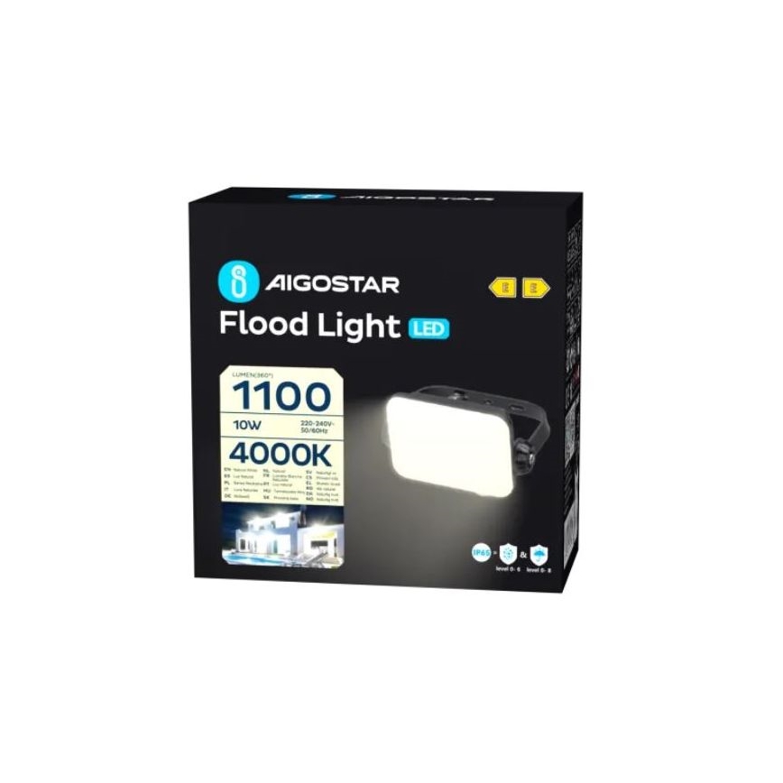 Aigostar - LED Prožektor LED/10W/230V 4000K IP65 must