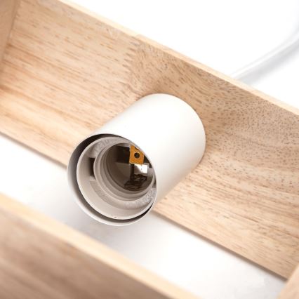 Aigostar - LED-puidust rippvalgusti kaablil 1xE27/9W/230V 2200K männipuit