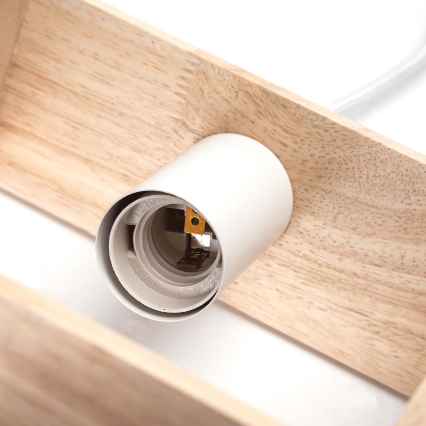 Aigostar - LED-puidust rippvalgusti kaablil 1xE27/9W/230V 2200K männipuit
