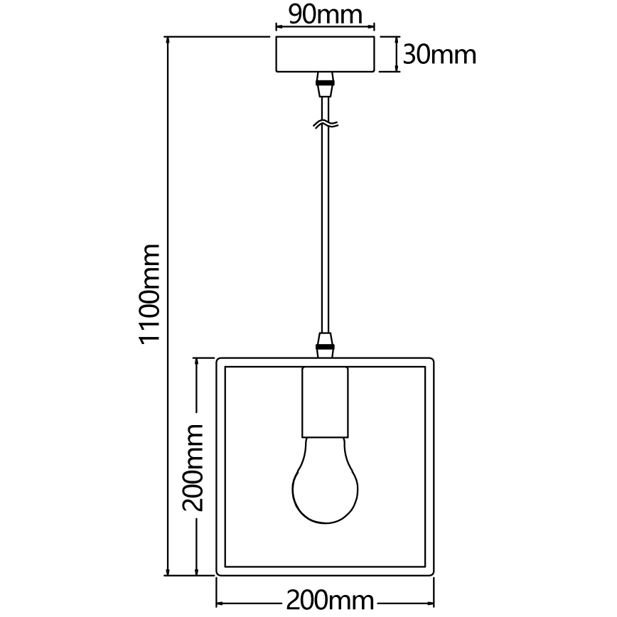 Aigostar - LED-puidust rippvalgusti kaablil 1xE27/9W/230V 2200K männipuit