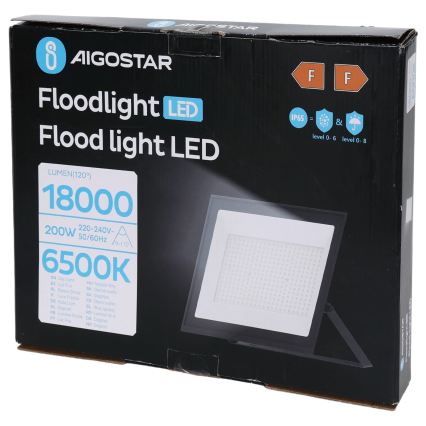 Aigostar - LED-reflektor LED/200W/230V 6500K IP65 must