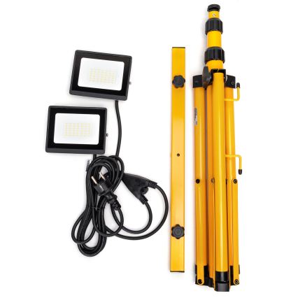 Aigostar - LED-reflektor statiiviga 2xLED/30W/230V 6500K IP65 oranž/must