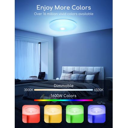 Aigostar - LED RGB Hämardatav laevalgusti 18W/230V d. 34 cm Wi-Fi