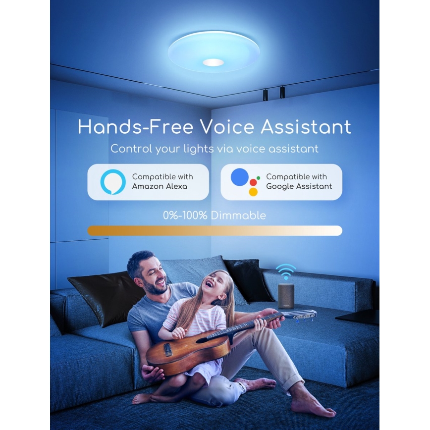 Aigostar - LED RGB Hämardatav laevalgusti 18W/230V d. 34 cm Wi-Fi