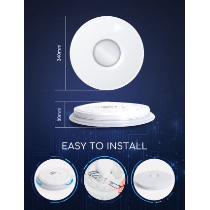Aigostar - LED RGB Hämardatav laevalgusti 18W/230V d. 34 cm Wi-Fi