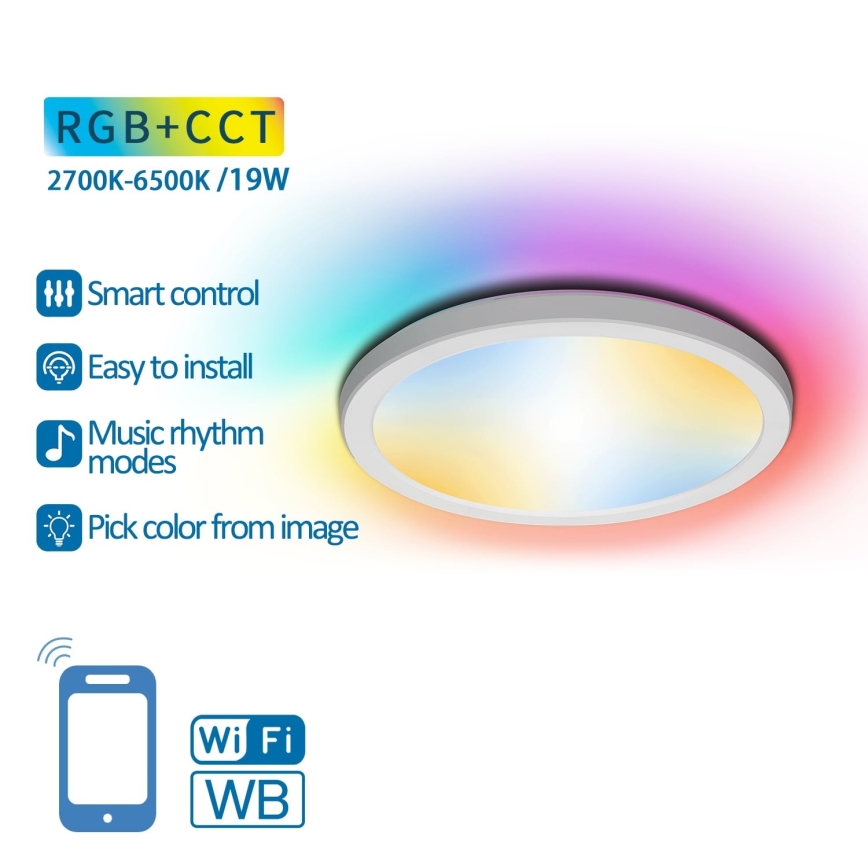 Aigostar - LED RGB Hämardatav laevalgusti LED/19W/230V 2700-6500K Wi-Fi