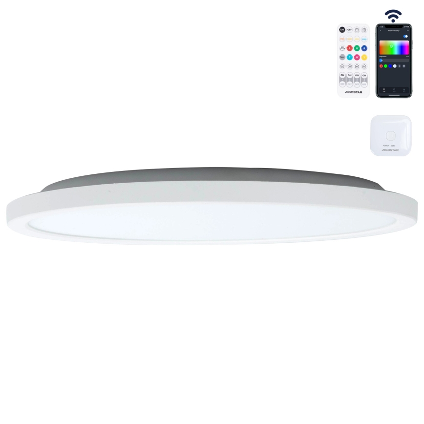Aigostar - LED RGB Hämardatav laevalgusti MESH LED/24W/230V 3000-6500K valge + kaugjuhtimispult
