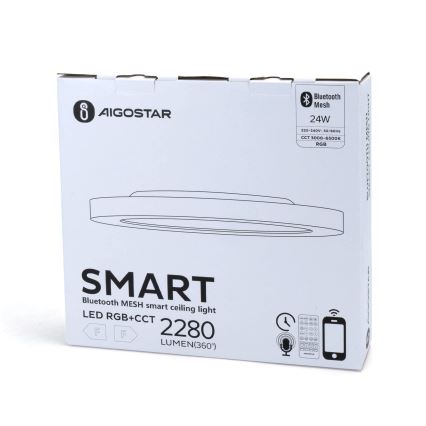 Aigostar - LED RGB Hämardatav laevalgusti MESH LED/24W/230V 3000-6500K valge + kaugjuhtimispult