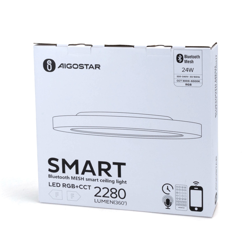 Aigostar - LED RGB Hämardatav laevalgusti MESH LED/24W/230V 3000-6500K valge + kaugjuhtimispult