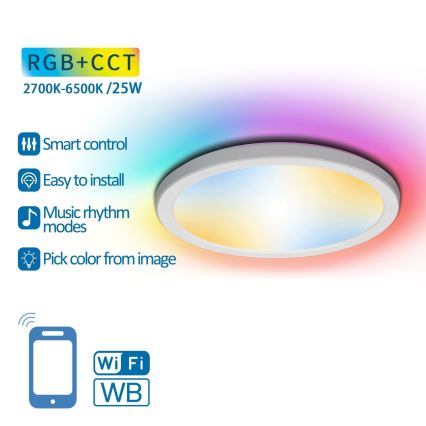 Aigostar - LED RGB Hämardatav laevalgusti LED/25W/230V 2700-6500K Wi-Fi