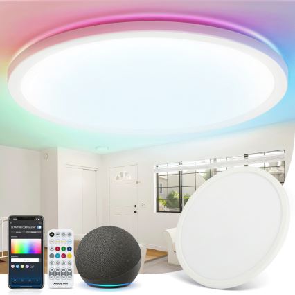 Aigostar - LED RGB Hämardatav laevalgusti MESH LED/36W/230V 3000-6500K valge + kaugjuhtimispult
