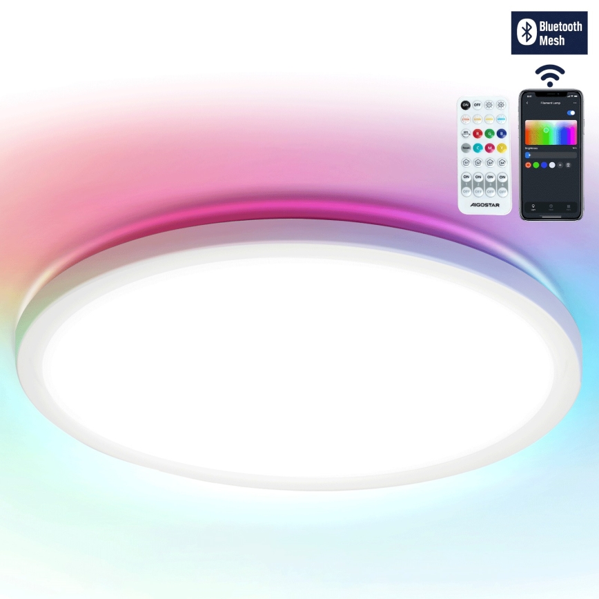 Aigostar - LED RGB Hämardatav laevalgusti MESH LED/36W/230V 3000-6500K valge + kaugjuhtimispult