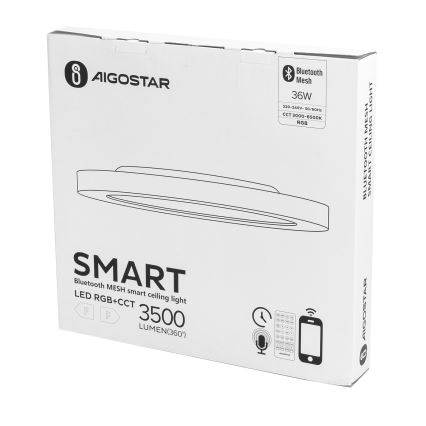 Aigostar - LED RGB Hämardatav laevalgusti MESH LED/36W/230V 3000-6500K valge + kaugjuhtimispult