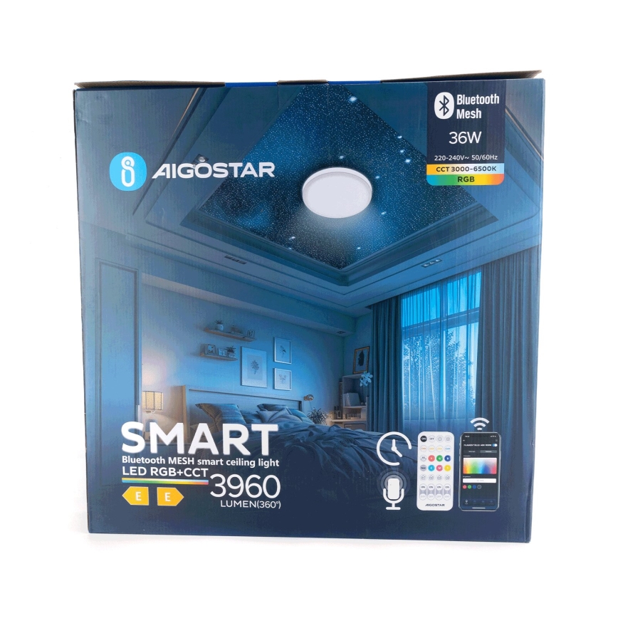 Aigostar - LED RGB Hämardatav laevalgusti MESH LED/36W/230V 3000-6500K + kaugjuhtimispult