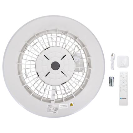 Aigostar - LED RGB Hämardatav laeventilaator valgustiga MESH LED/40W/230V 2700-6500K valge + kaugjuhtimispult